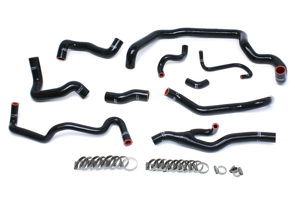 HPS Black Reinforced Silicone Radiator and Heater Hose Kit Coolant Mini 07-11 Cooper S R56 1.6L Turbo Automatic Trans