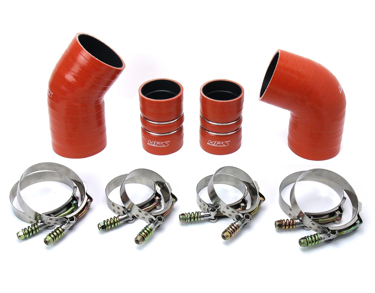 HPS High Temp Aramid Reinforced Silicone Intercooler Hose Boots Kit GMC 2004.5 - 2005 Sierra 3500 HD 6.6L Duramax LLY Diesel