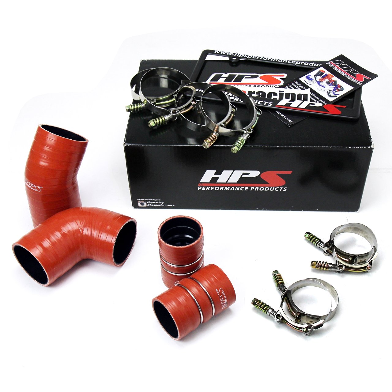 HPS High Temp Aramid Reinforced Silicone Intercooler Hose Boots Kit GMC 2004.5 - 2005 Sierra 3500 HD 6.6L Duramax LLY Diesel