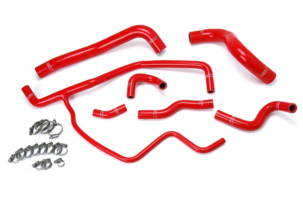 HPS Red Reinforced Silicone Radiator + Heater Hose Kit Coolant Dodge 11-17 Charger 3.6L V6