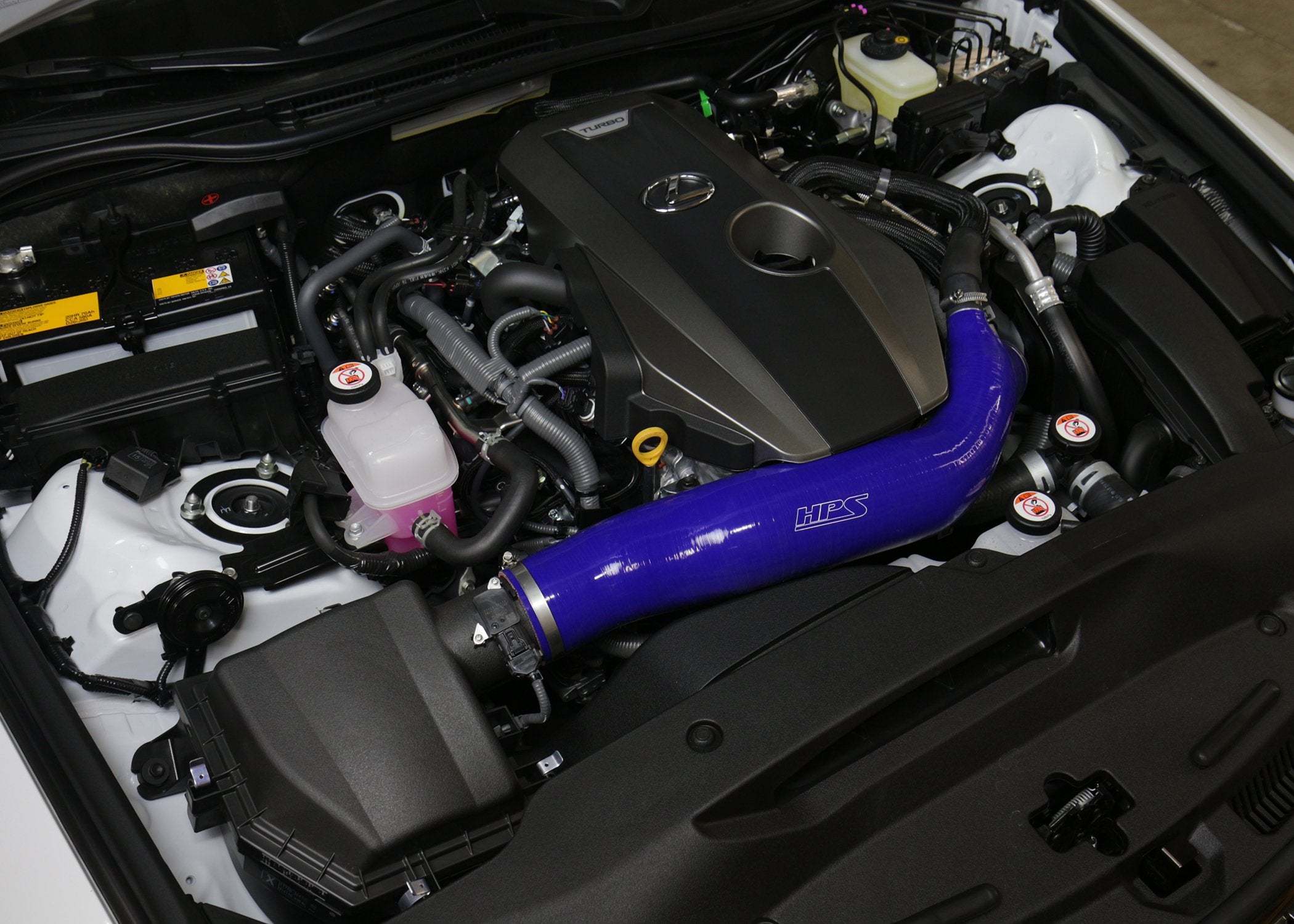 HPS Blue Reinforced Silicone Post MAF Air Intake Hose Kit Lexus 16-17 GS200t 2.0L Turbo