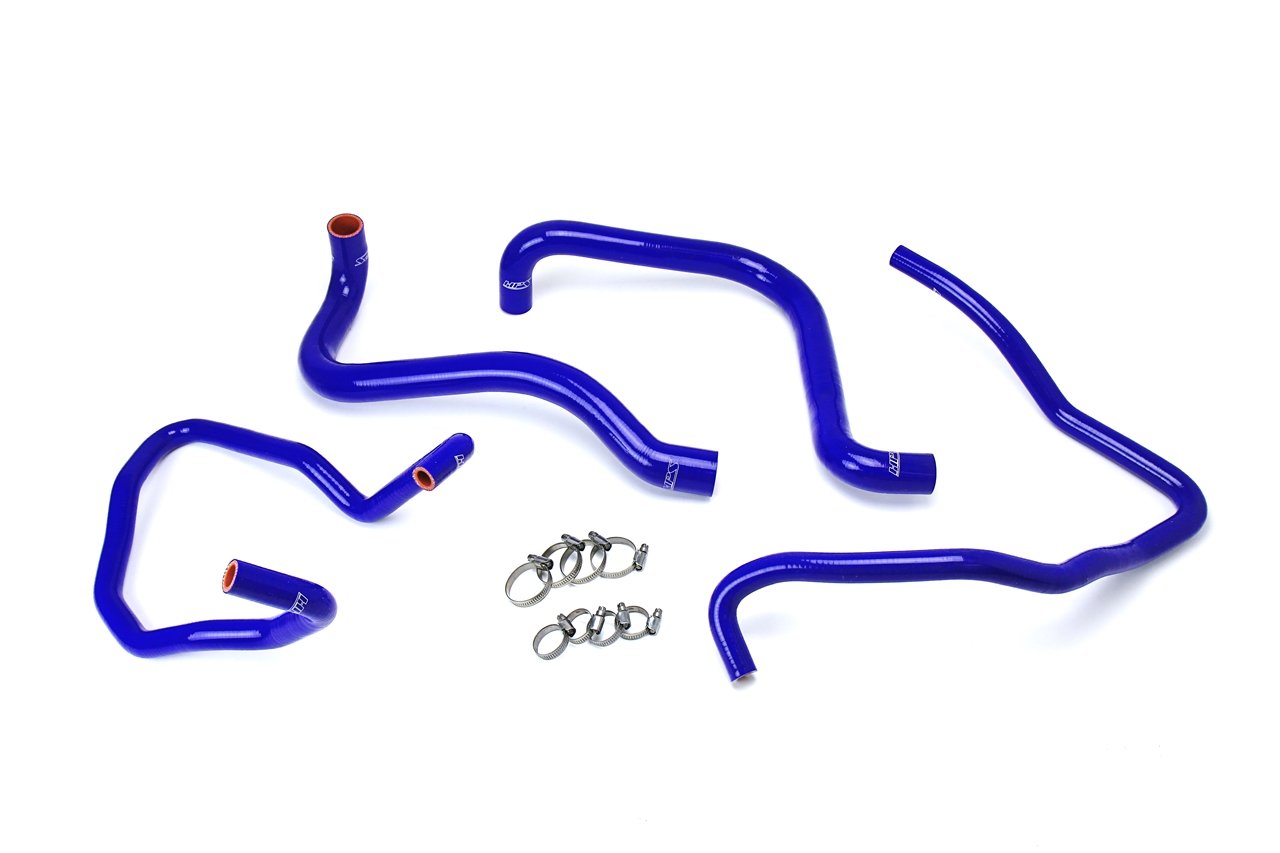 HPS Blue Reinforced Silicone Radiator + Heater Hose Kit Jeep 03-06 Wrangler TJ SE 2.4L 4Cyl Left Hand Drive