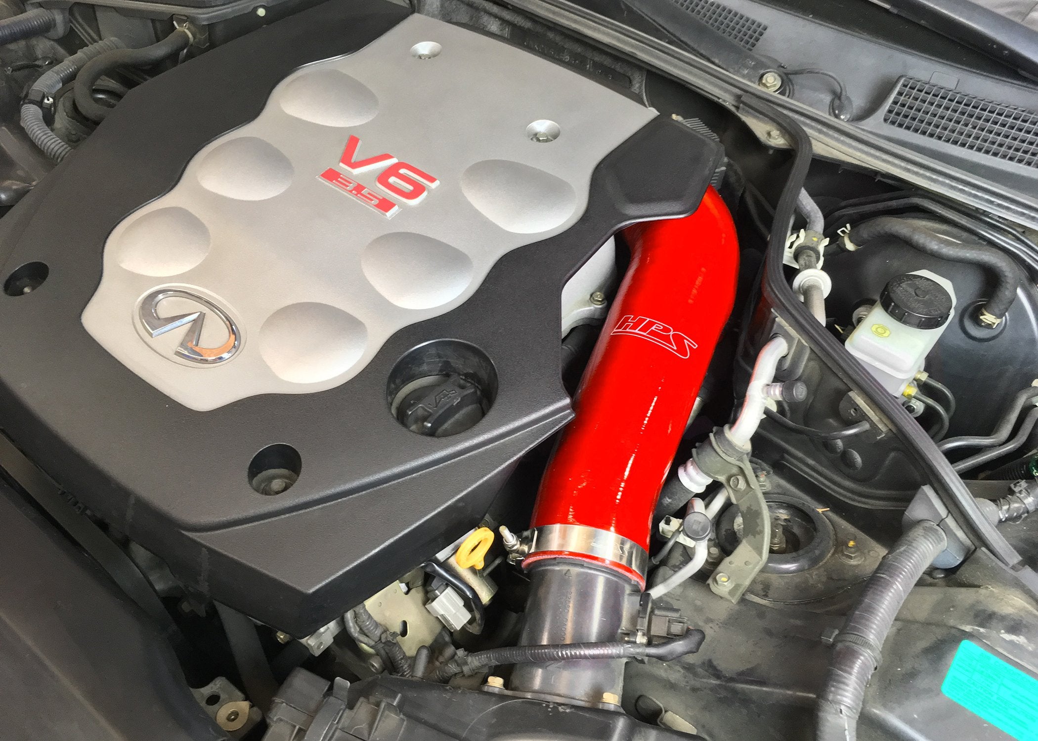 HPS Red Reinforced Silicone Post MAF Air Intake Hose Kit Infiniti 03-06 G35 Sedan 3.5L V6