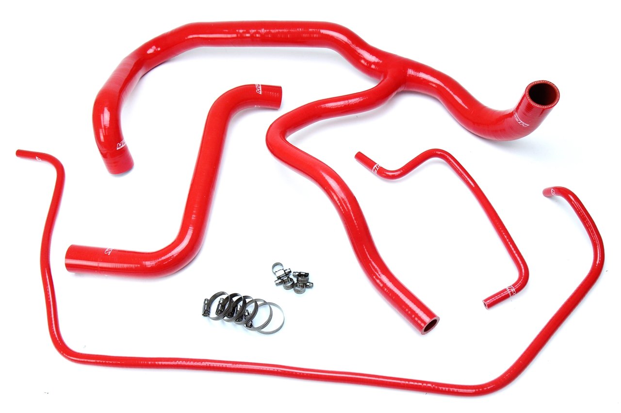 HPS Red Reinforced Silicone Radiator Hose Kit Coolant GMC 14-17 Sierra V6 4.3L