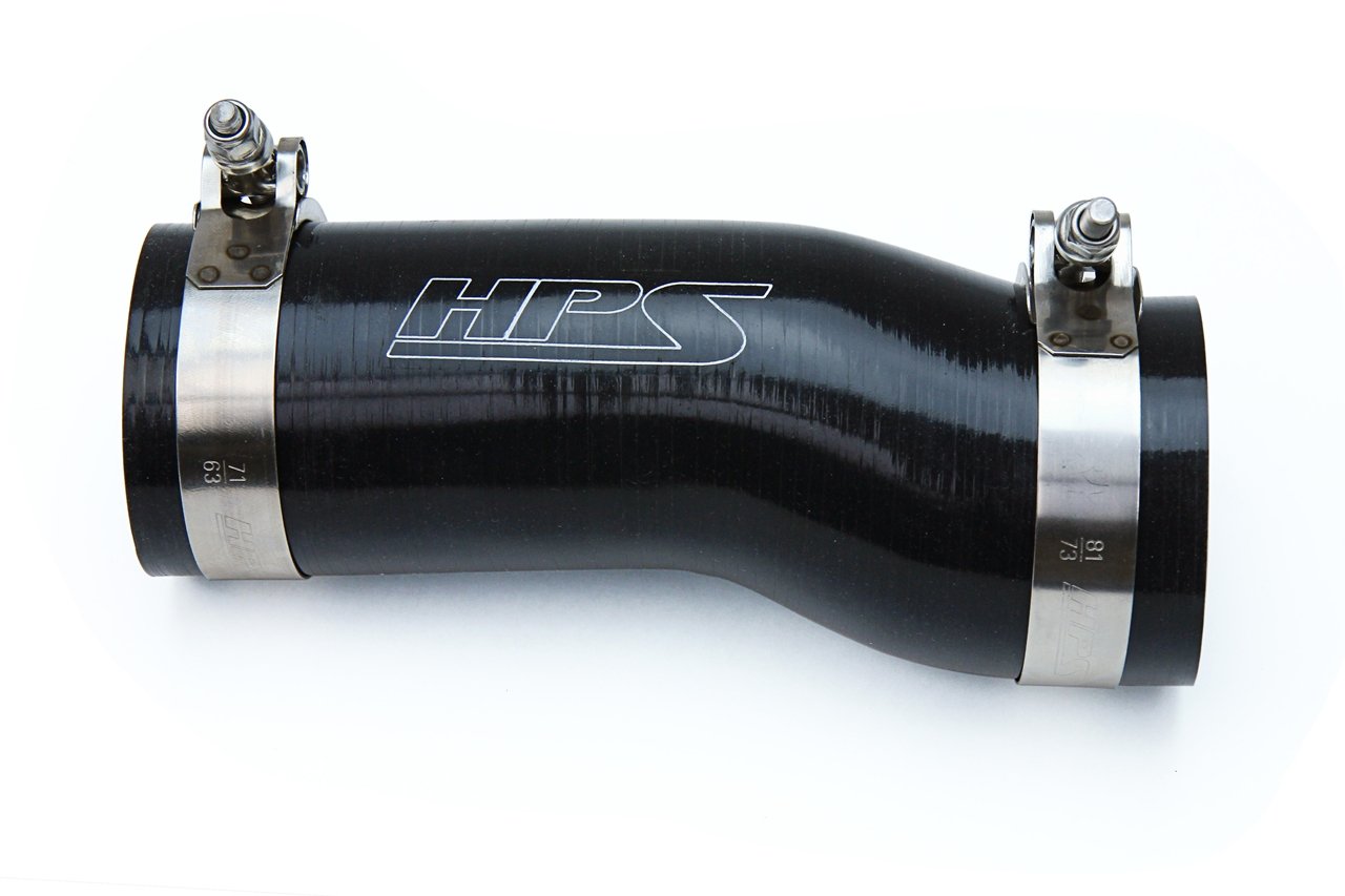 HPS Black Reinforced Silicone Post MAF Air Intake Hose Kit Honda 17-18 Civic Si 1.5L Turbo