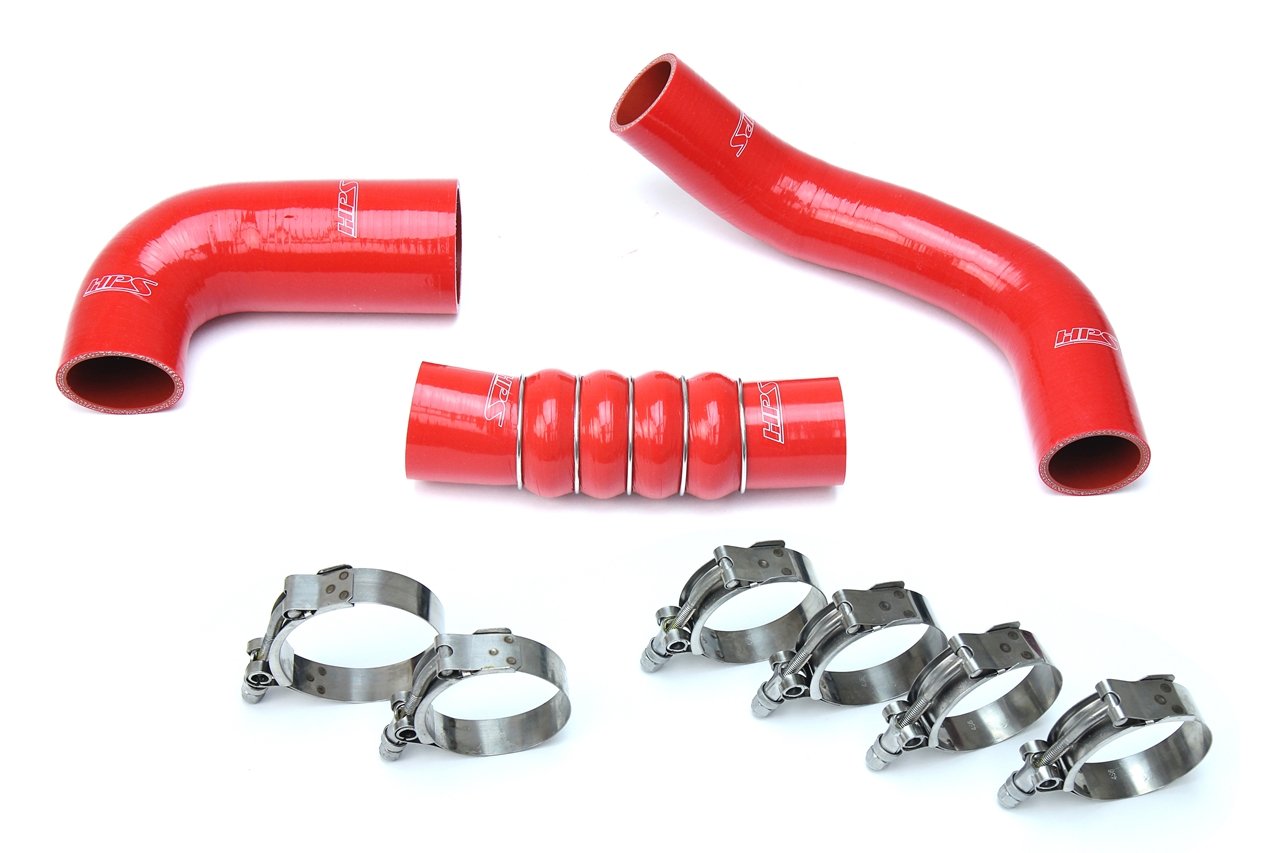 HPS Red Reinforced Silicone Intercooler Hose Kit Honda 16-18 Civic 1.5L Turbo