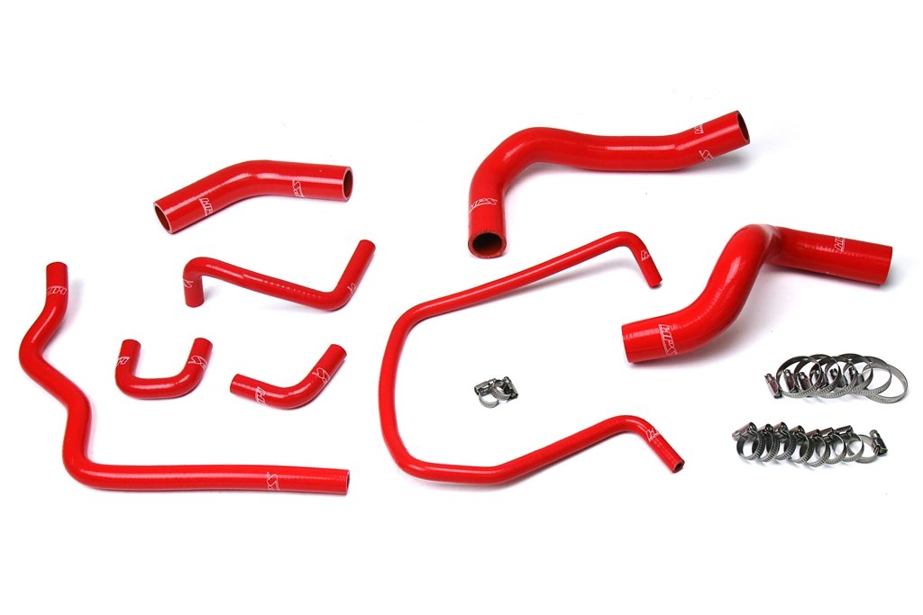 HPS Red Reinforced Silicone Radiator Hose Kit Coolant Nissan 04-14 Titan V8 5.6L