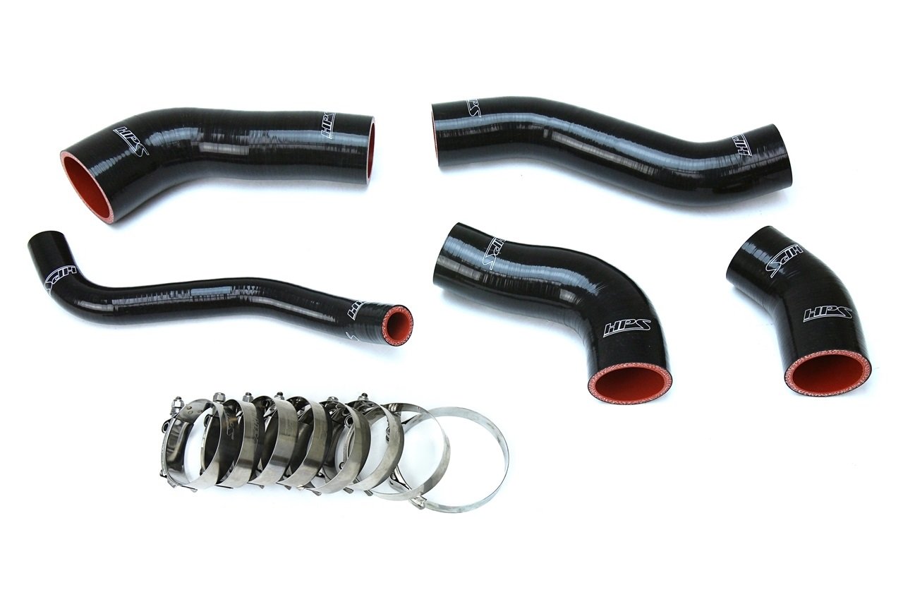 HPS Black Reinforced Silicone Intercooler Hose Kit Hyundai 13-17 Veloster 1.6L Turbo