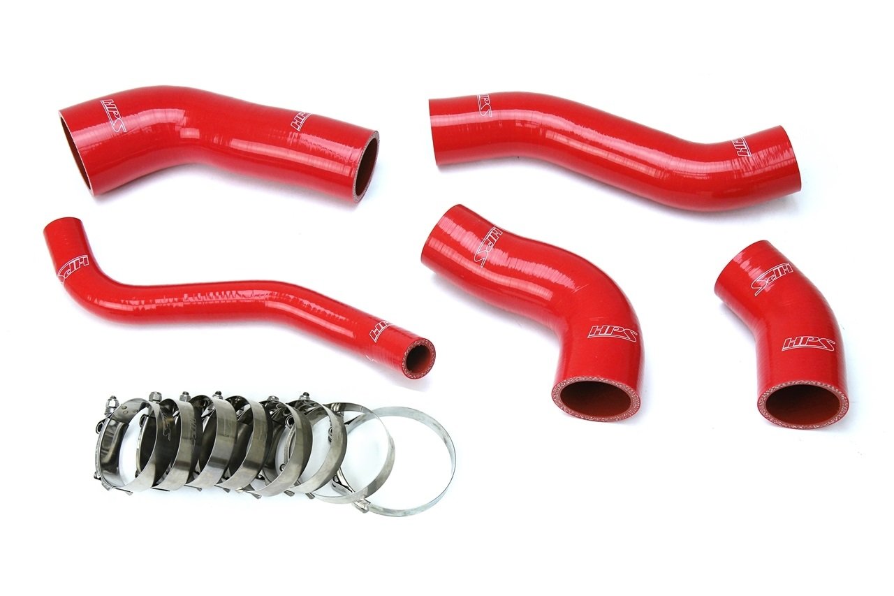 HPS Red Reinforced Silicone Intercooler Hose Kit Hyundai 13-17 Veloster 1.6L Turbo