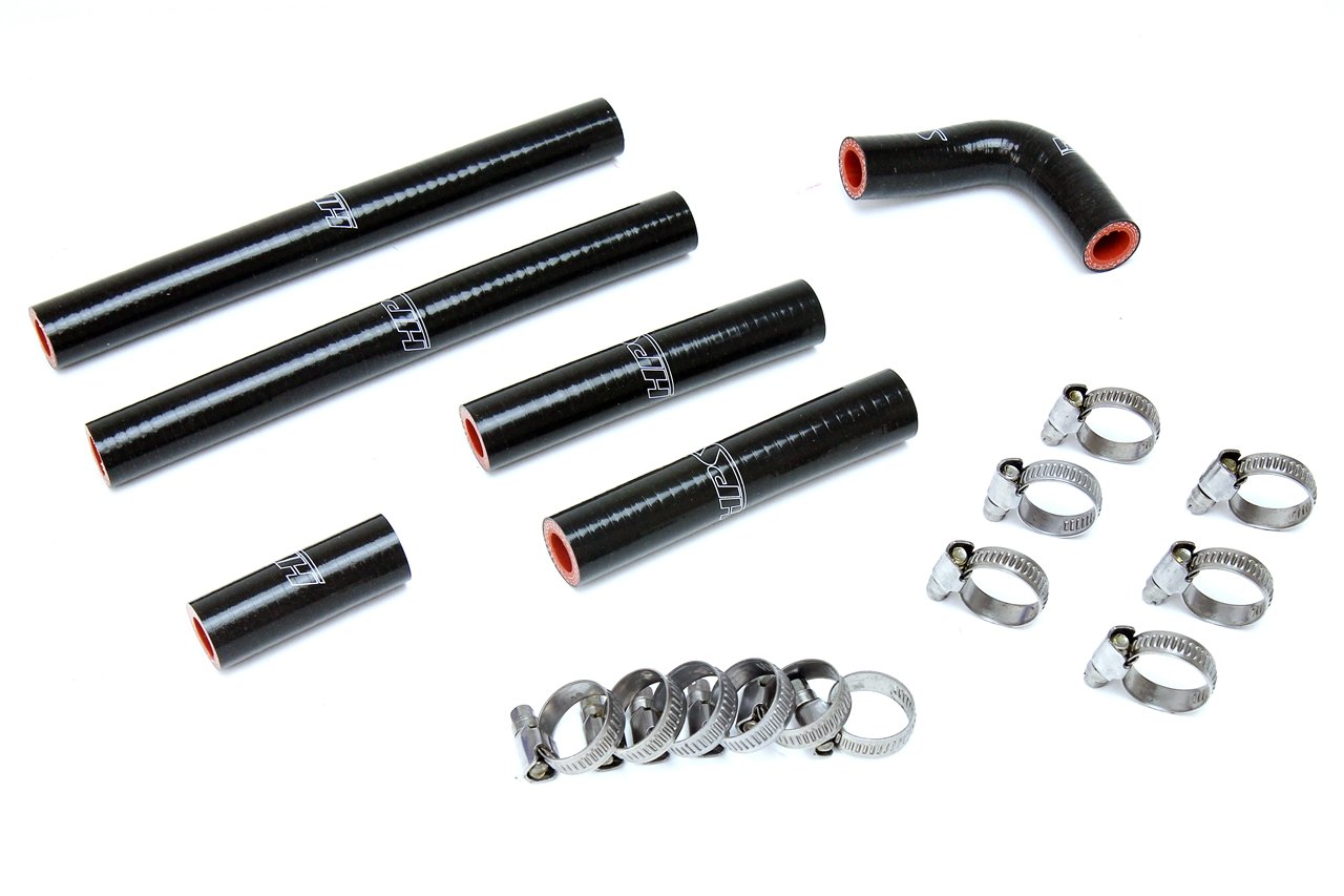 HPS Black Reinforced Silicone Heater Hose Kit 1FZ-FE Toyota 92-97 Land Cruiser FJ80 4.5L I6 equipped with rear heater