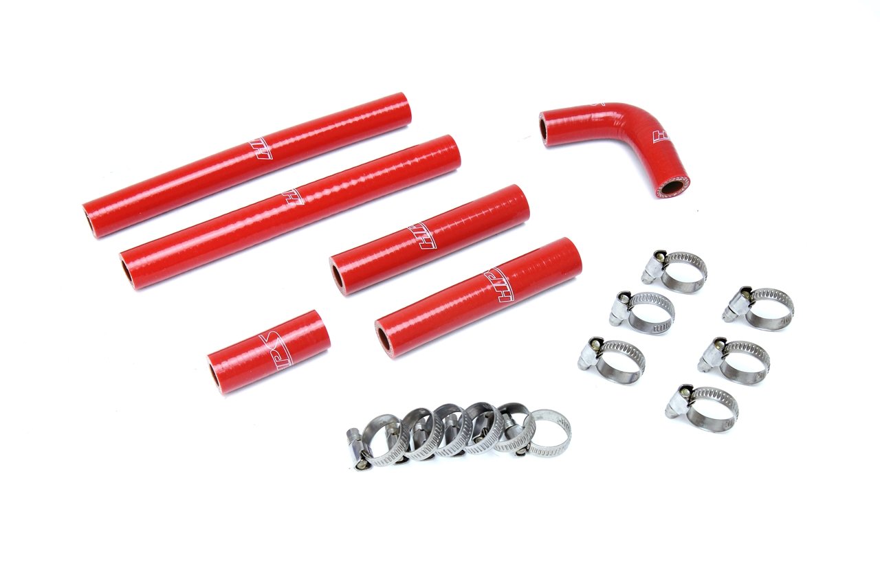 HPS Red Reinforced Silicone Heater Hose Kit 1FZ-FE Toyota 92-97 Land Cruiser FJ80 4.5L I6 equipped with rear heater