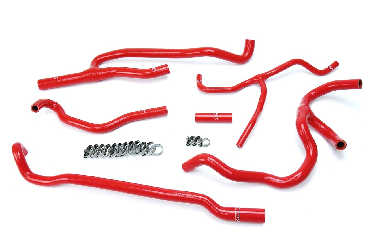 HPS Red Reinforced Silicone Heater Hose Kit Coolant Chevy 16-17 Camaro SS Coupe 6.2L V8