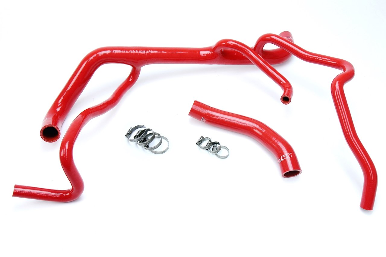 HPS Red Reinforced Silicone Radiator Hose Kit Coolant Chevy 16-17 Camaro SS Coupe 6.2L V8