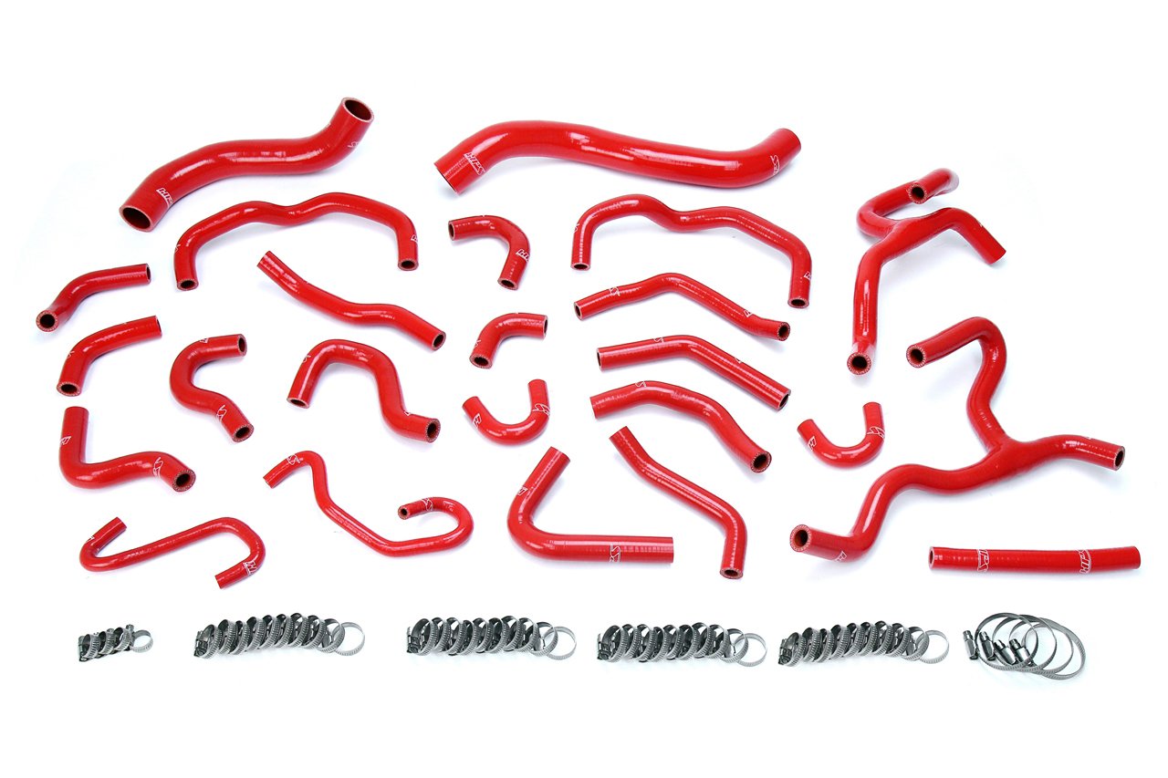 HPS Red Reinforced Silicone Radiator + Heater Hose Kit Coolant Lexus 08-16 LX570 5.7L V8