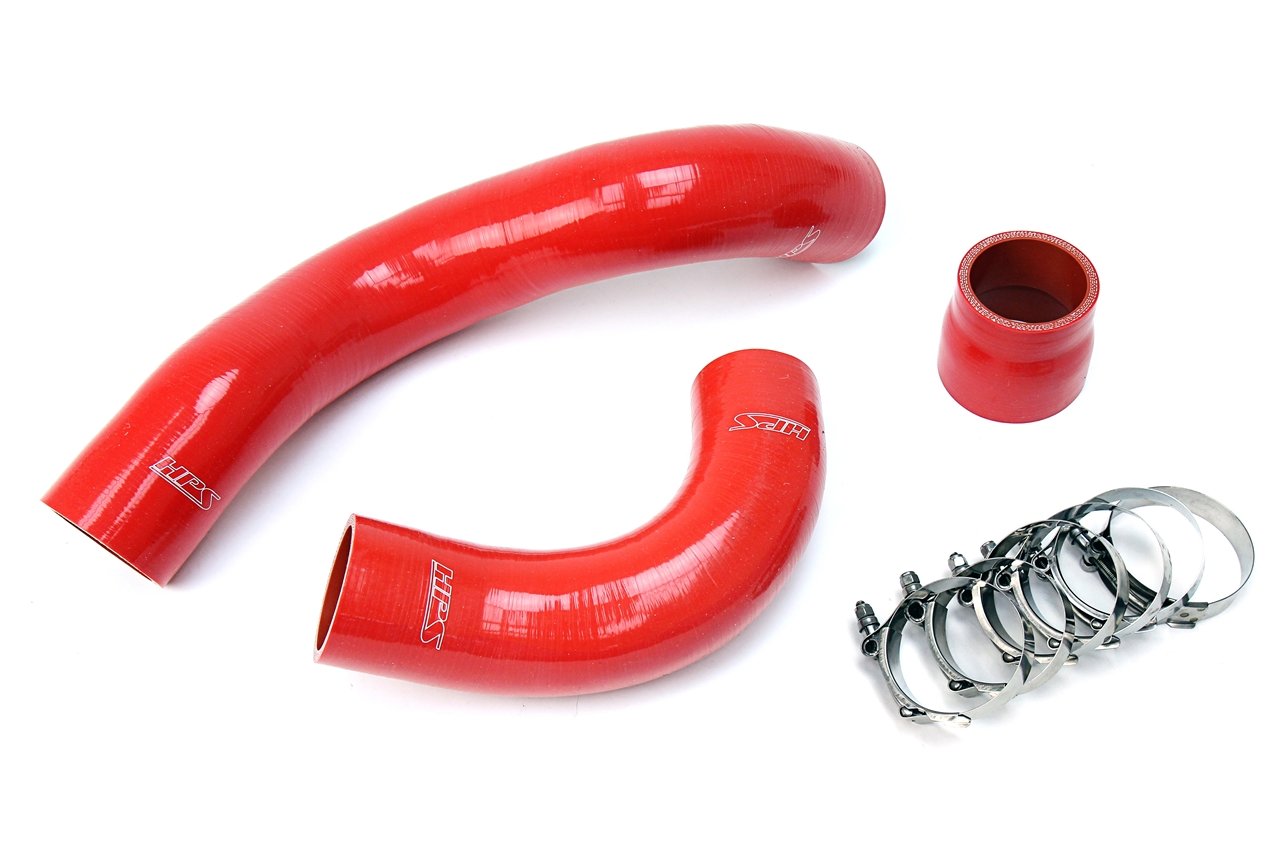 HPS Red Reinforced Silicone Intercooler Hose Kit Honda 17-18 Civic Type R 2.0L Turbo