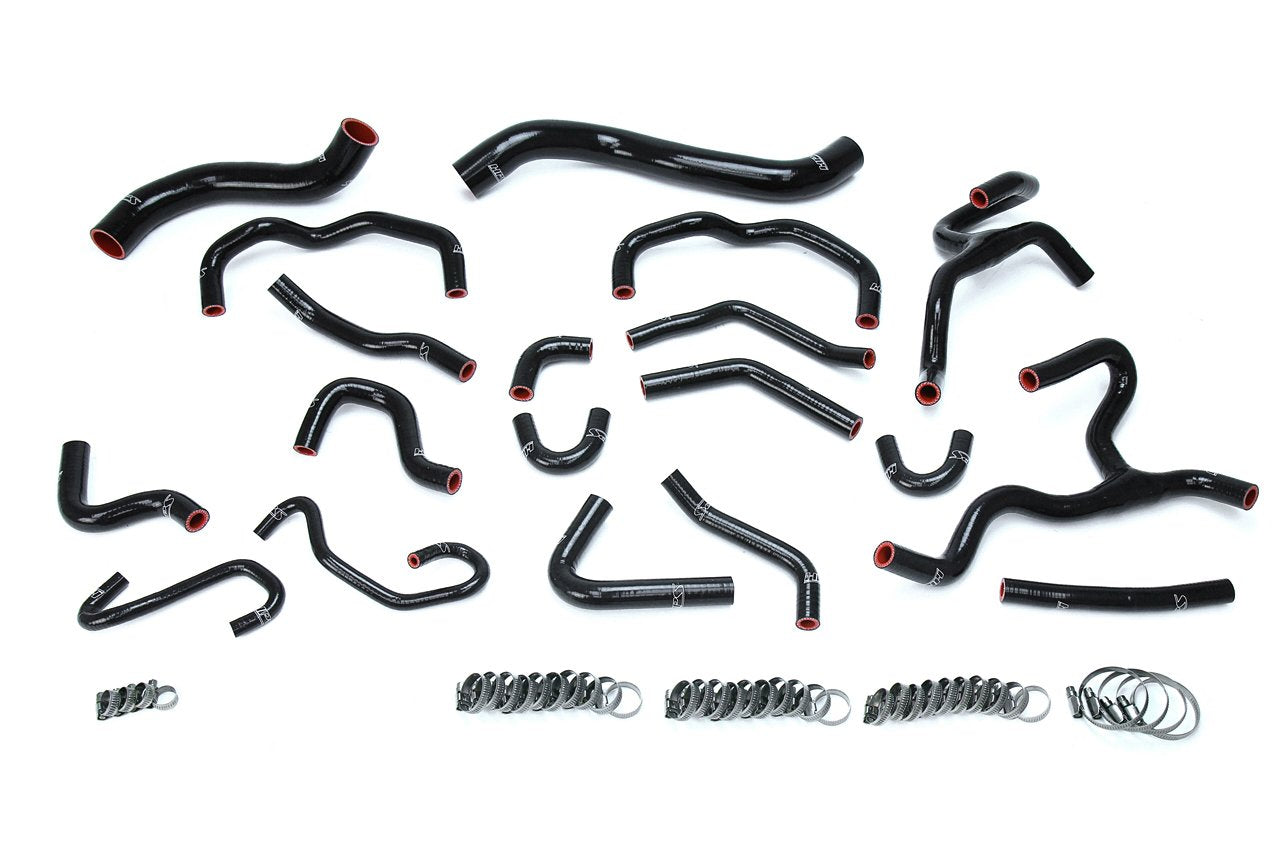 HPS Black Reinforced Silicone Radiator + Heater Hose Kit Coolant Toyota 17-18 Land Cruiser 5.7L V8