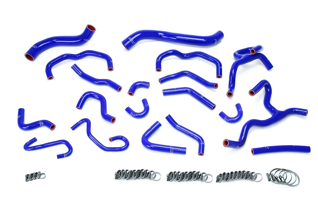 HPS Blue Reinforced Silicone Radiator + Heater Hose Kit Coolant Toyota 17-18 Land Cruiser 5.7L V8