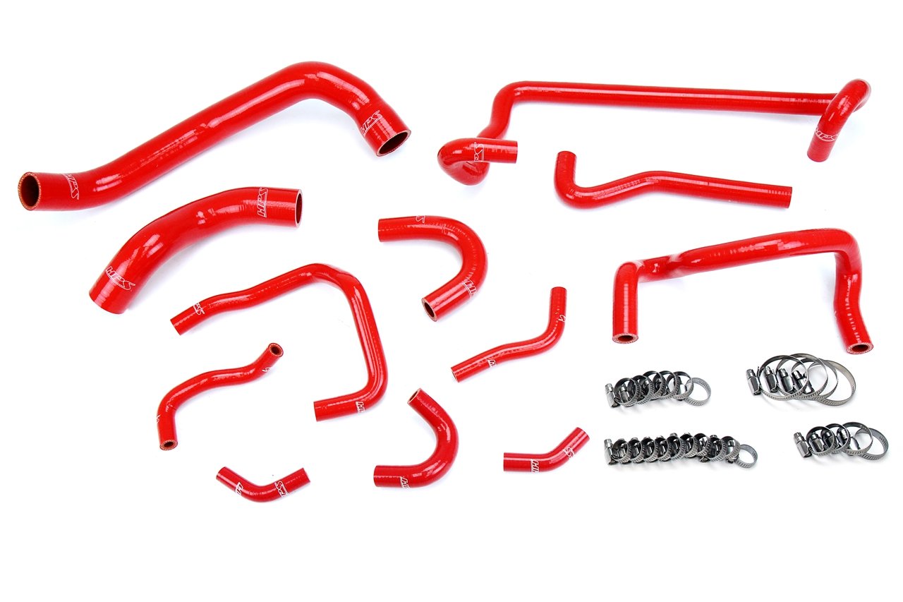 HPS Red Reinforced Silicone Radiator + Heater Hose Kit Coolant Nissan 89-94 Skyline GTR R32 RB26DETT Twin Turbo