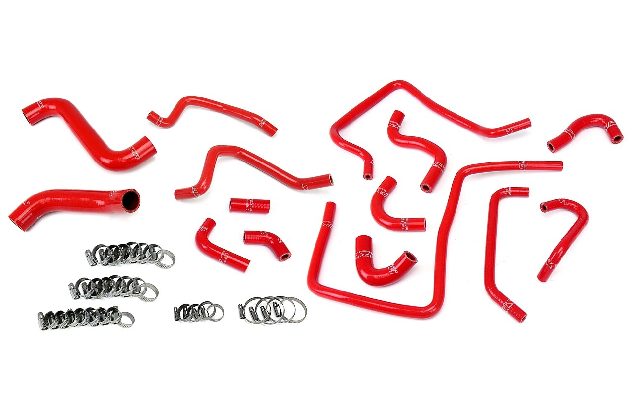 HPS Reinforced Silicone Radiator, Heater and Ancillary Hose Kit Coolant, Subaru 02-03 Impreza WRX 2.0L Turbo, Red