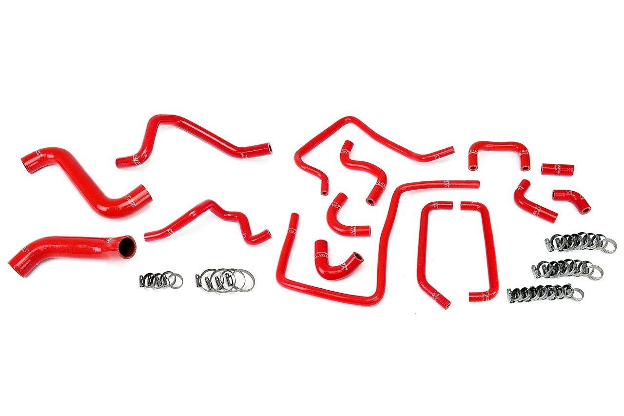 HPS Reinforced Silicone Radiator, Heater and Ancillary Hose Kit Coolant, Subaru 2005 Impreza WRX 2.0L Turbo, Red