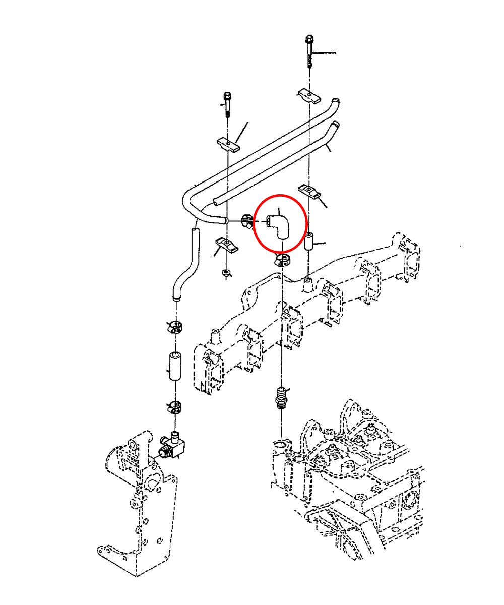 HPS Silicone Oil Cooler Coolant Elbow Hose Dodge 1990-1993 D250 W250 Pickup Cummins 5.9L Diesel, 57-1881