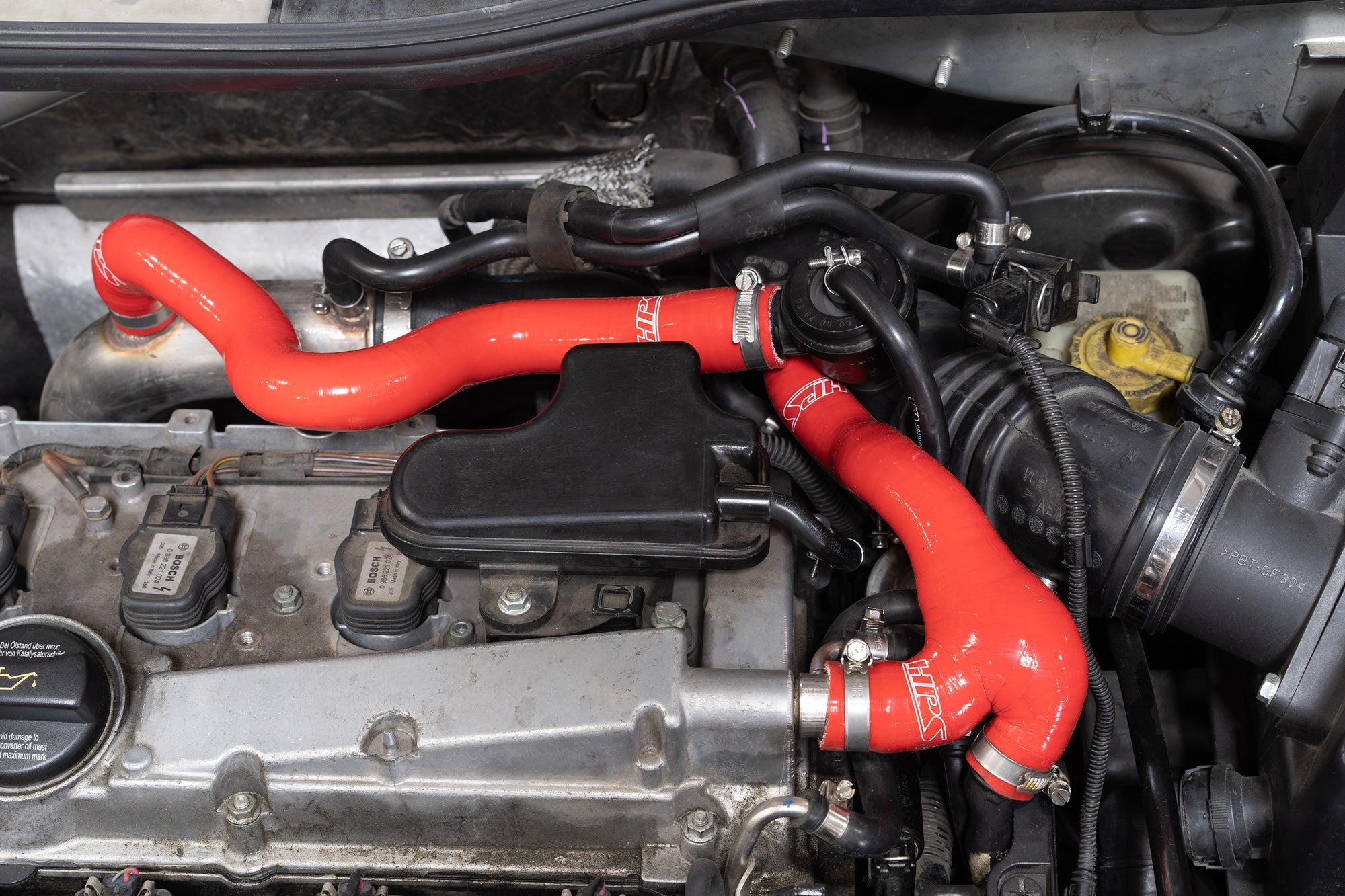 HPS Performance Products HPS Silicone Breather + BPV Hose Kit Volkswagen 2003-2006 Golf MK4 1.8T Turbo Late AWP Engine, 57-1934