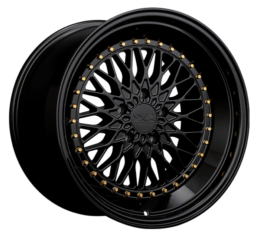 XXR 576 Wheel Black / Gold Rivets 18x9 +30 5x100