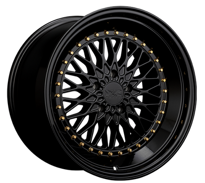 XXR 576 Wheel Black / Gold Rivets 18x9 +30 5x100
