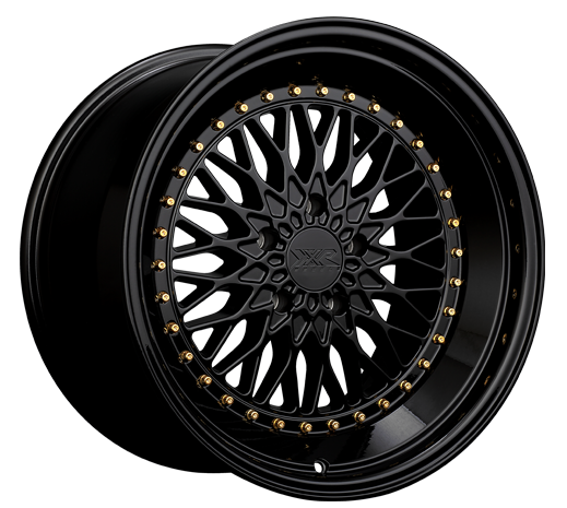 XXR 576 Wheel Black / Gold Rivets 18x10.5 +25 5x4.5