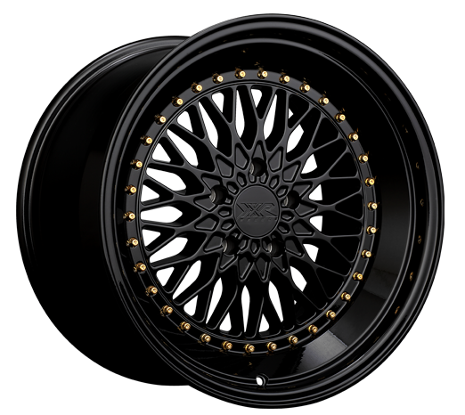 XXR 576 Wheel Black / Gold Rivets 18x9 +30 5x112