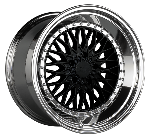XXR 576 Wheel Black / Platinum Lip 18x10.5 +25 5x4.5