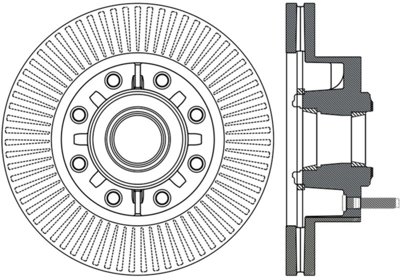 Stoptech 17-19 Ford F-250 King Ranch Front Vented CRYO Rotor 120.65140CRY