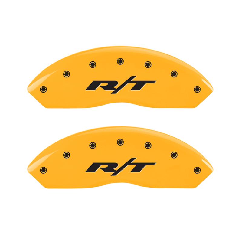 MGP 4 Caliper Covers Engraved Front & Rear RT Yellow finish black ch 12200SRT1YL Main Image