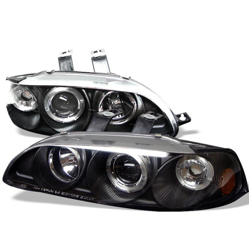 Spyder Honda Civic 92-95 4Dr 1PC Projector LED Halo Amber Reflctr Blk PRO-YD-HC921P-4D-AM-BK 5010872 Main Image