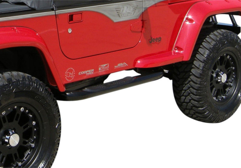 Rampage 1987-1995 Jeep Wrangler(YJ) 3 Inch Round Nerf Bar - Black 8625