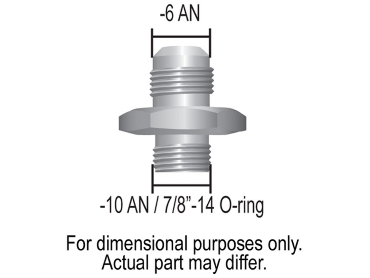 Derale Aluminum Cooler/Adapter Fitting -6AN x -10AN (7/8-14) O-Ring