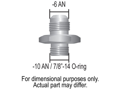 Derale Aluminum Cooler/Adapter Fitting -6AN x -10AN (7/8-14) O-Ring