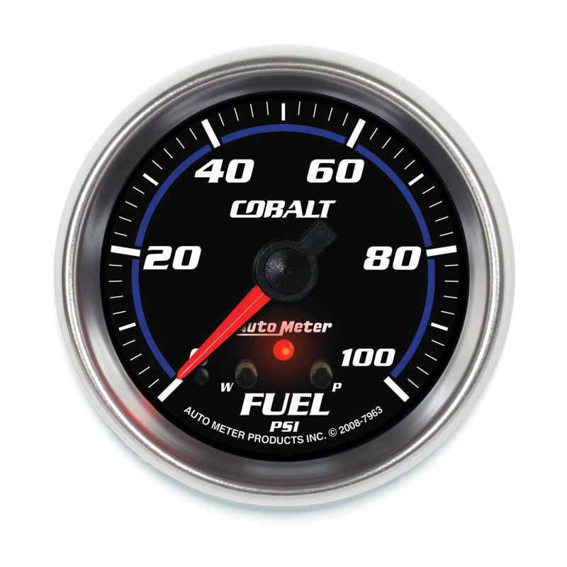 Autometer Cobalt Fuel Pressure Gauge 2-5/8in 100PSI Stepper Motor w/ Peak and Warn 7963 Main Image