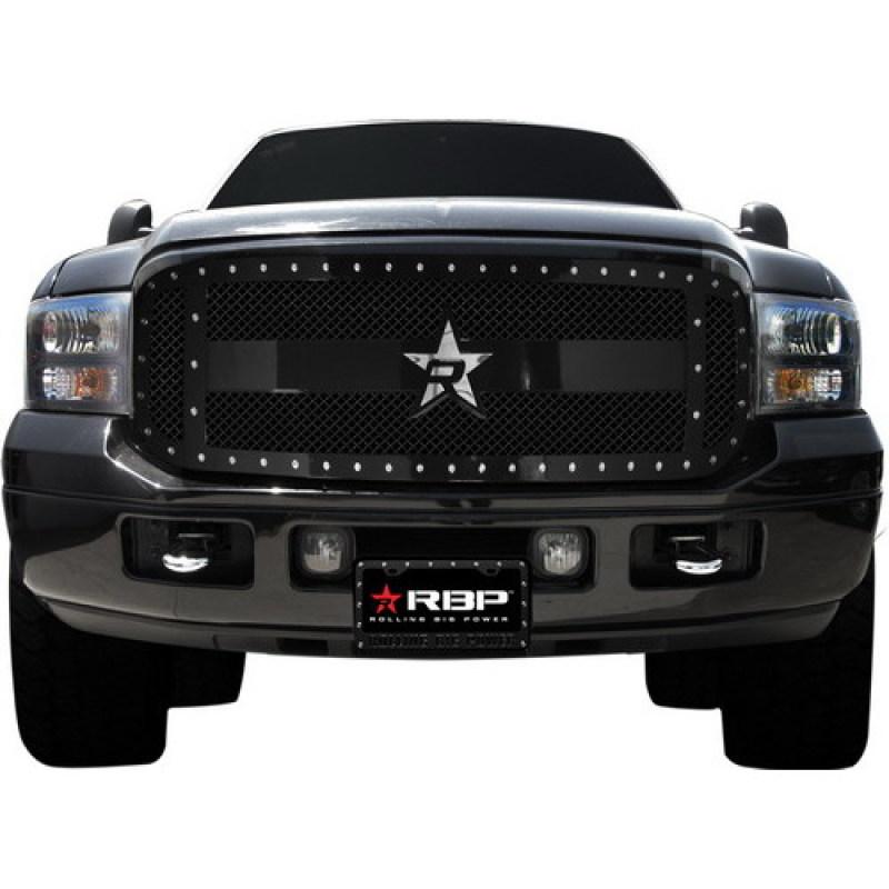 RBP RX-3 Series Studded Frame 3pc. Grille 05-07 Ford Super Duty F250/F350 (Except Harley Ed) - Black RBP-951561 Main Image