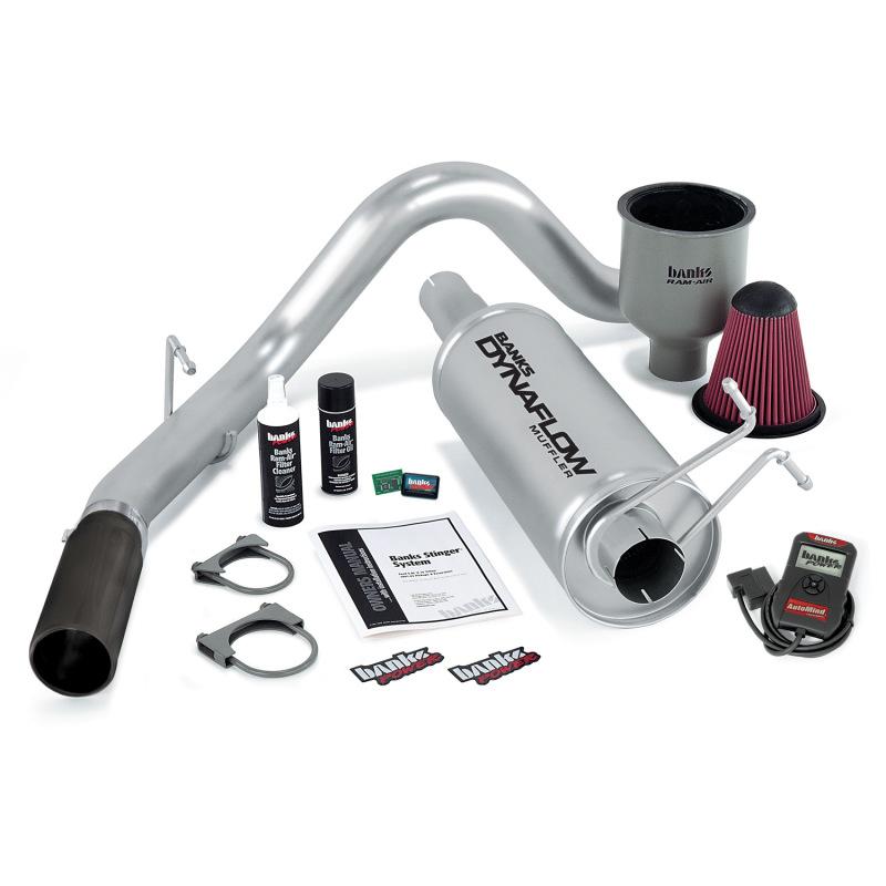 Banks Power 99-04 Ford 6.8L Ext/Crew Cab Stinger System w/ AutoMind - SS Single Exhaust w/ Black Tip 49405-B Main Image