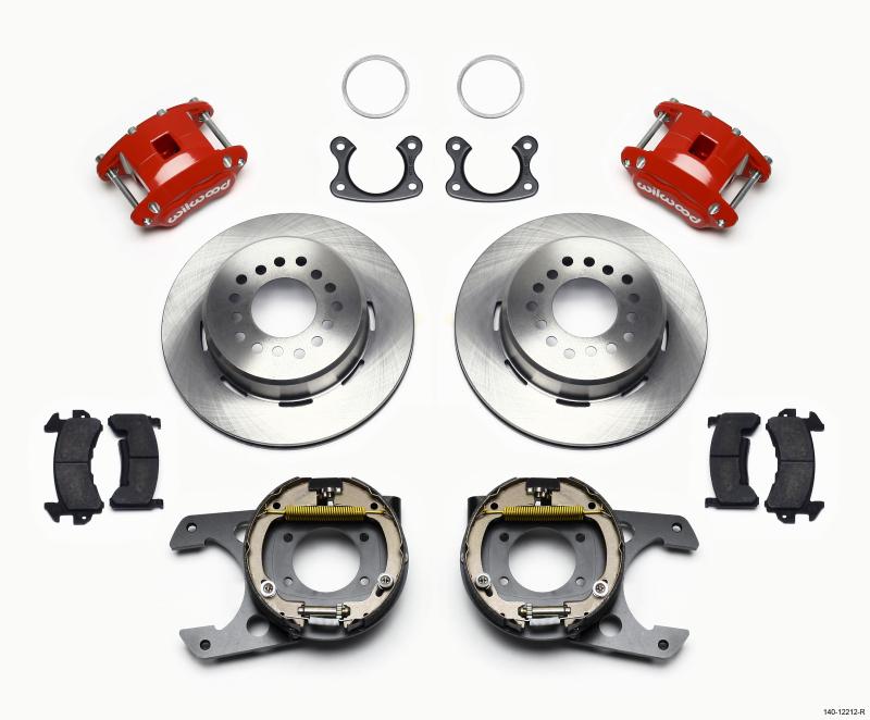 Wilwood D154 P/S Park Brake Kit Red Small Ford 2.50in Offset 140-12212-R Main Image