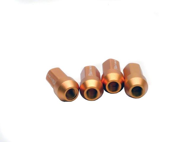 TiTek Aluminum Lightweight Short Open Lug Nuts 4-Pack 12 x 1.25 GOLD