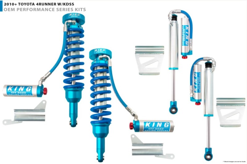 King Shocks 2010+ Toyota 4Runner w/KDSS Front 2.5 Dia Remote Res 600lb SR Coilover w/Adjuster (Pair) 25001-243A-600