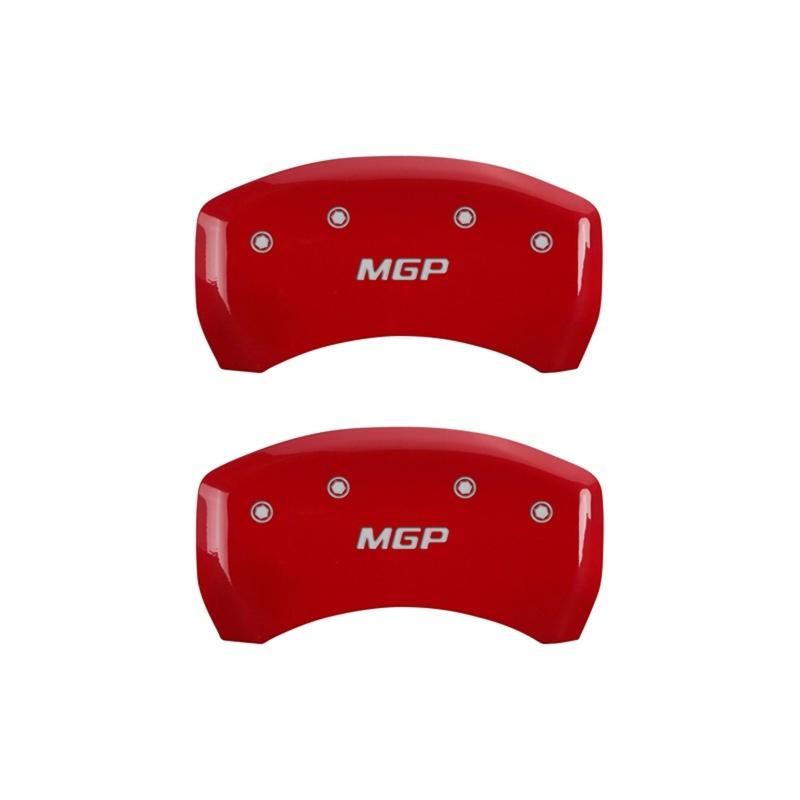 MGP Rear set 2 Caliper Covers Engraved Rear MGP Red finish silver ch 10010RMGPRD Main Image