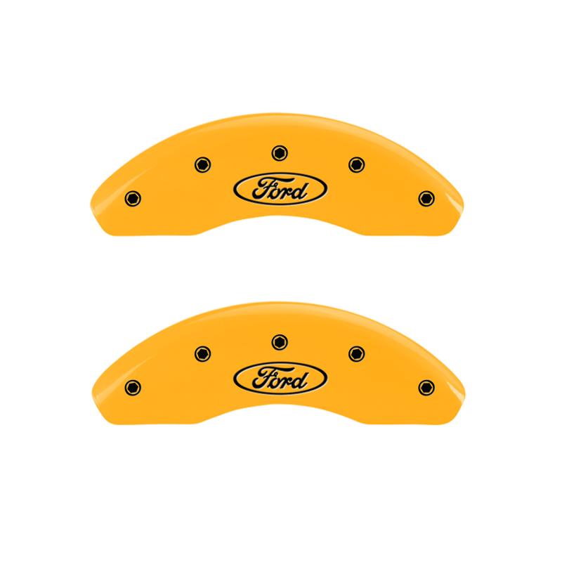 MGP 4 Caliper Covers Engraved Front & Rear Oval Logo/Ford Yellow Finish Black Char 2003 Ford Focus 10106SFRDYL Main Image