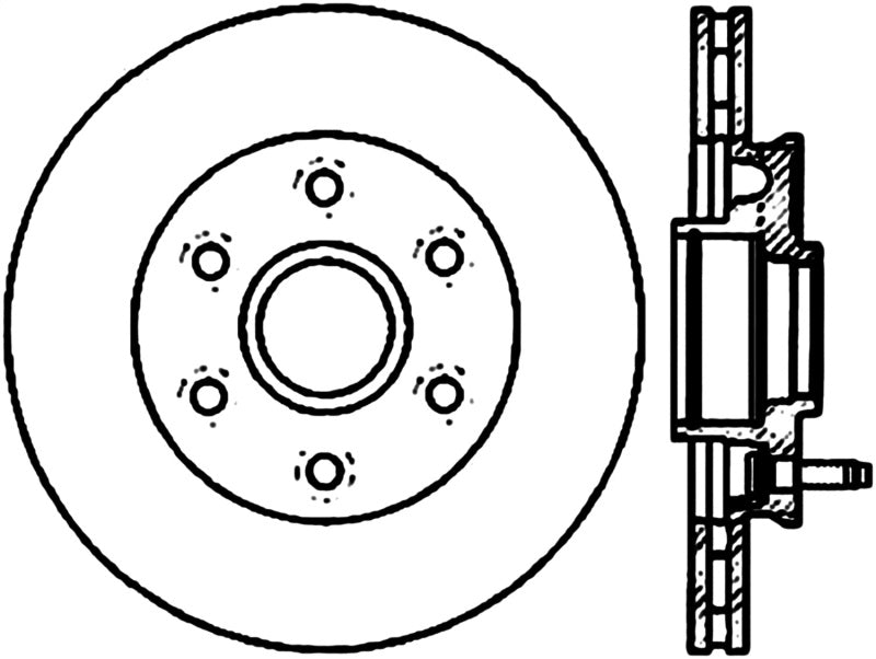 StopTech Sport Cross Drilled Brake Rotor; Front Right