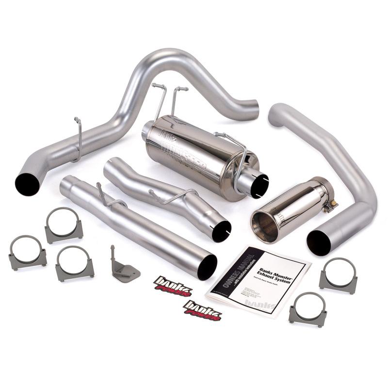 Banks Power 03-06 Ford 6.0 F4-550 CC 200 in Monster Exhaust System - SS Single Exhaust w/ Chrome Tip 47291 Main Image