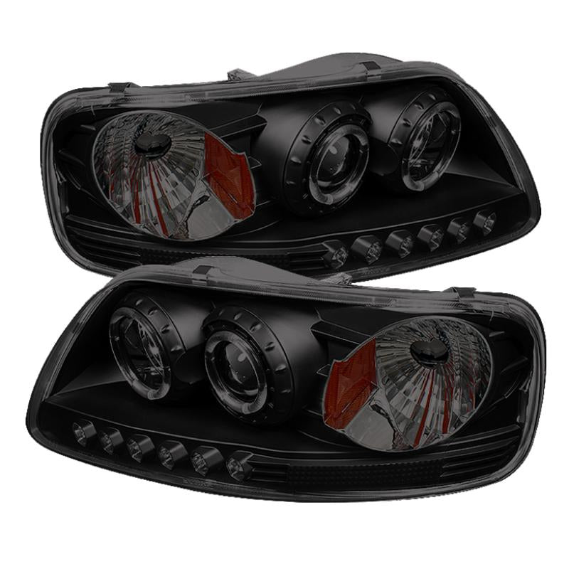 Spyder Ford F150 97-03 Projector - LED Halo Amber Reflctr LED Blk Smke PRO-YD-FF15097-1P-AM-BSM 5078445 Main Image