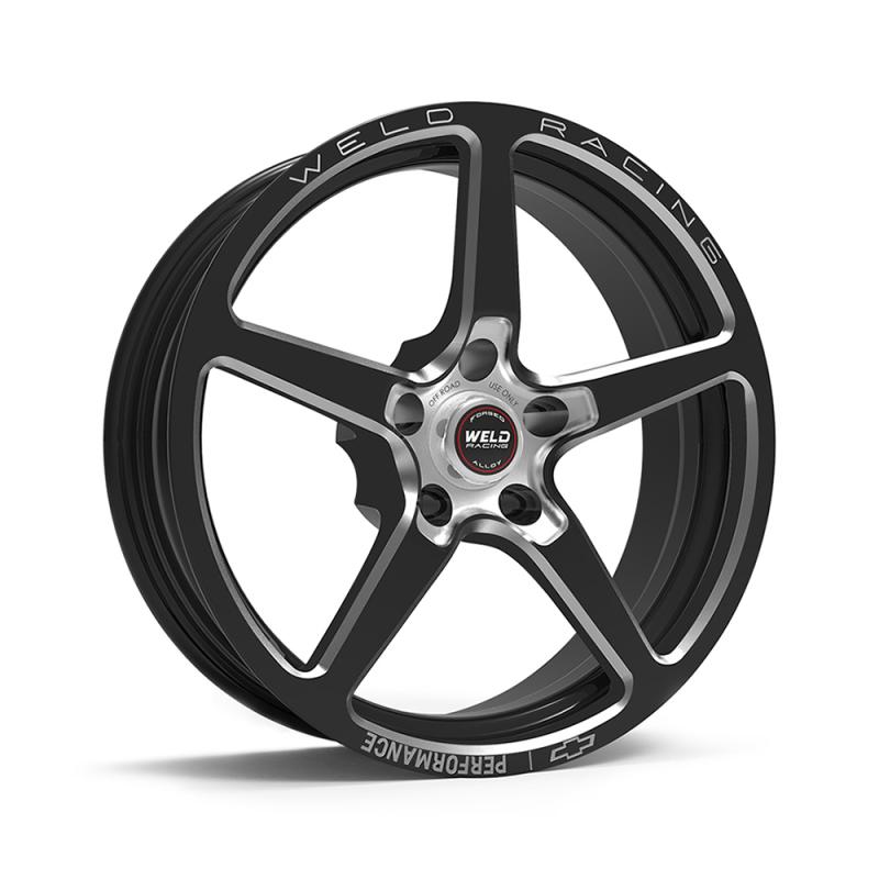 Weld Chevrolet Performance 1-Piece 18x6.0 / 5x120 BP / 2.7in. PCD Black Anodize Wheel - Non-Beadlock 88B-1806N-GM Main Image