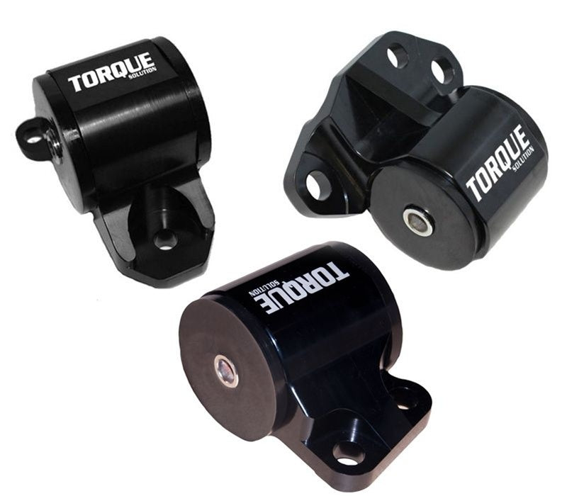 Torque Solution 3pc Billet Engine Mount Kit (2bolt): 92-95 Honda Civic, 94-01 Integra, 93-97 Del Sol, B or D Series TS-HA-123